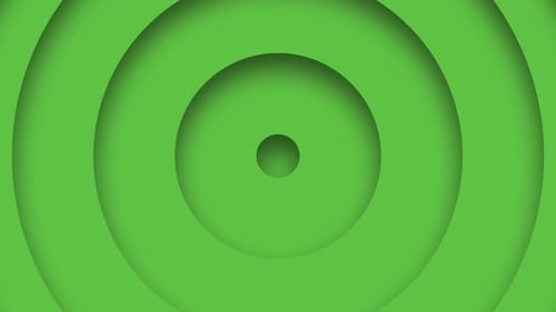 Green circle paper art wave motion looping.