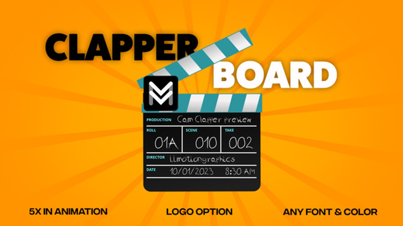 Camera Clapper Board, Titles ft. clapper & transition - Envato