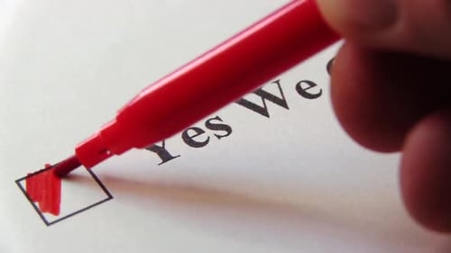 Check Box with Yes We Can Message