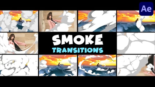 Seamless Cartoon Smoke Transitions | After Effects