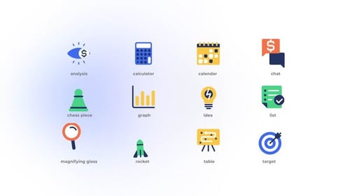 Planificación empresarial - Íconos planos