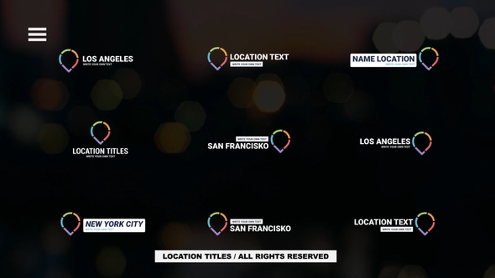 Modern Location Lower Thirds with Colorful Pin Animations, Titles ft ...