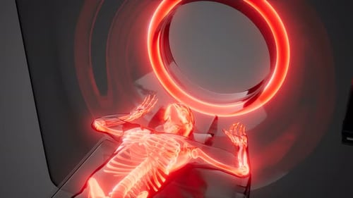 Futuristic Medical Scan of Human Skeleton Animation