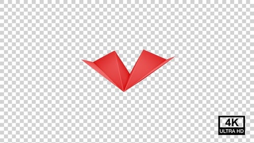 Red Geometric Folding V Shape Loop Animation