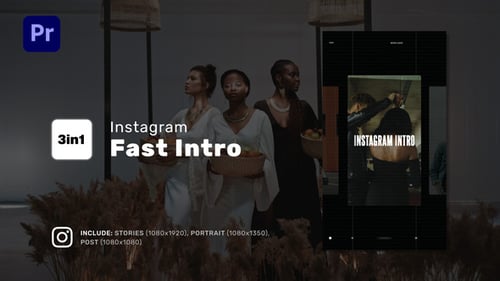 Modern Instagram Intro with Glitch Text and Dynamic Social Media Transitions