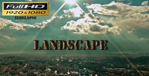 Aerial View of City with Dynamic Clouds