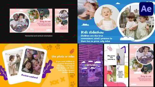Kids' Photo and Video Slideshow with Playful Animations