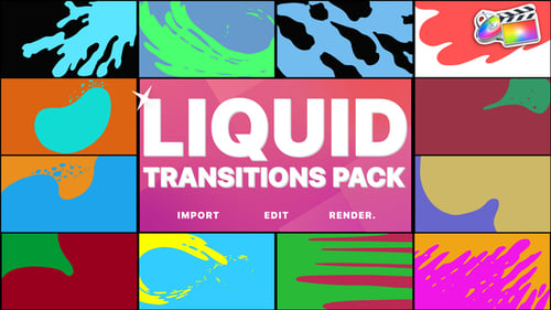 Dynamic Liquid Motion Transitions Pack for Video Editing