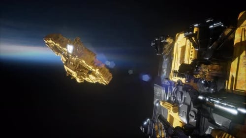 Flotte riesiger Raumschiffe, bekannt als Mutterschiffe, die Position über der Erde einnehmen