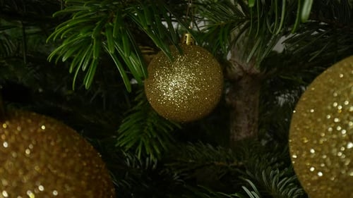 Christmas Tree With Gold Baubles Decoration