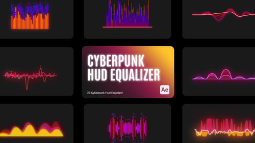Cyberpunk HUD Equalizer for After Effects