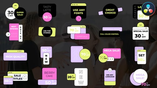 Cute Sale Titles for DaVinci Resolve