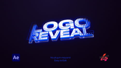 Futuristic Tech Logo Intro with Glowing Neon Grid