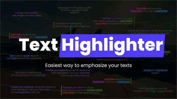 Animated Text Highlight Explainer Titles with Adjustable Lines, Titles ...