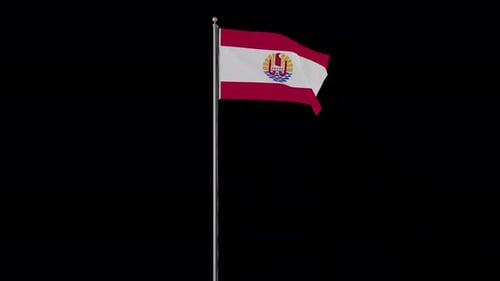 Realistic French Polynesia Flag Waving Loop