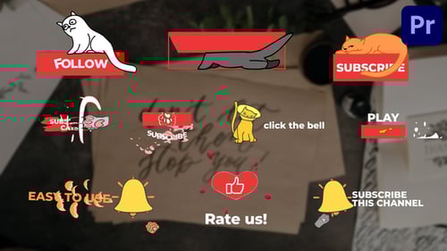 Subscribe Cats for Premiere Pro