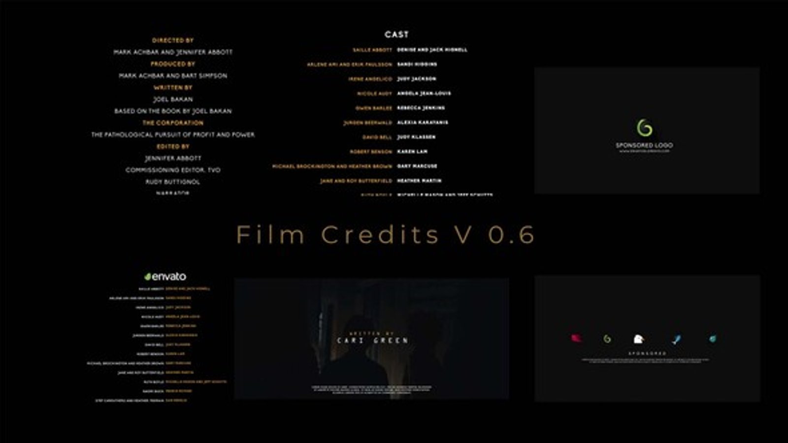 Modern Cinematic Opening Closing Credits Title Template, Titles ft ...