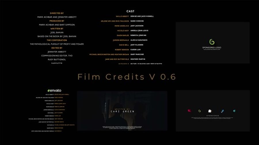 Modern Cinematic Opening Closing Credits Title Template compatible with ...