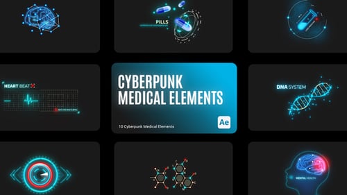 Futuristic Medical HUD Science Data Elements Pack