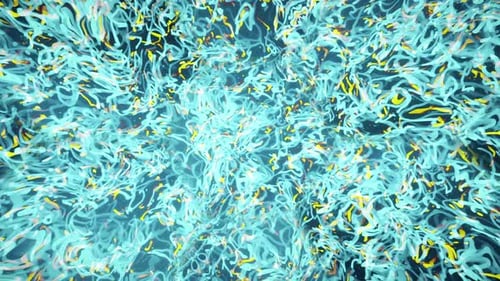 Abstract Flowing Blue and Yellow Particle Waves Background