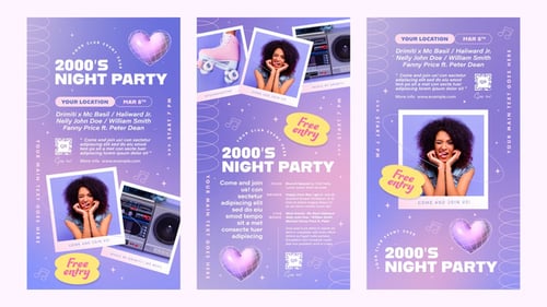 Y2K Night Party Social Media Story Template
