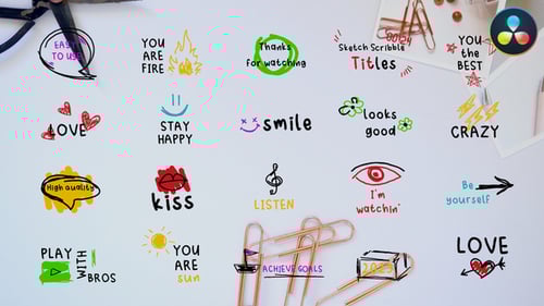 Animated Sketch Scribble Titles Pack for Dynamic Video Content