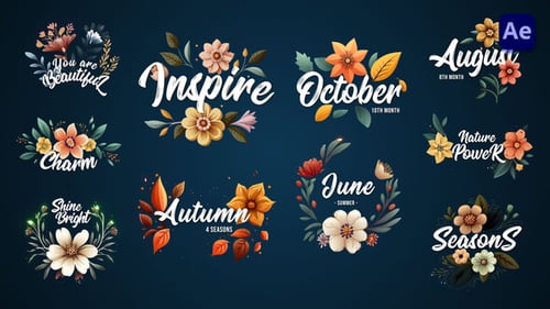 Elegant Glowing Floral Titles and Text Reveals