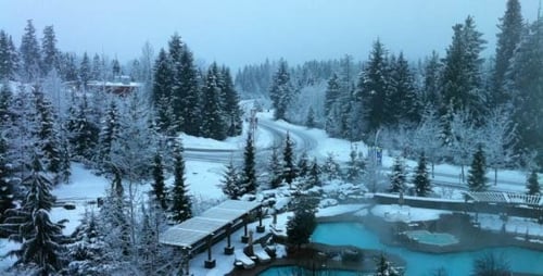 Whistler Upper Village Early Morning Time Lapse