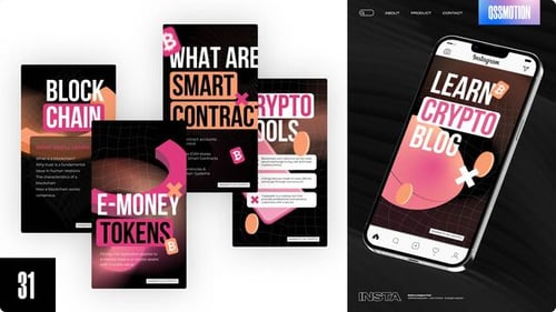 Dynamic Crypto Blog Stories with Minimalist Design