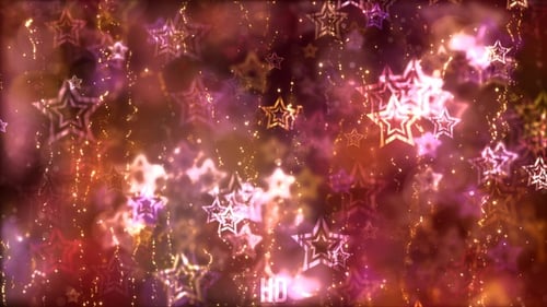 Glittering Golden Stars Festive Motion Background