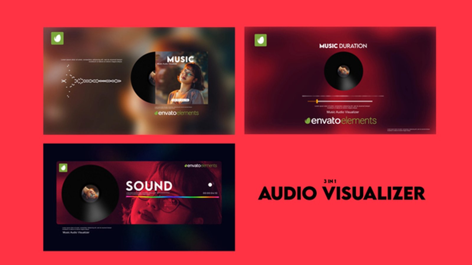 Dynamic Audio Visualizer Template with Vinyl Record Design, Product ...