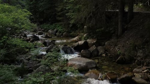 Aerial View On Demianitza River In Pirin Mountain