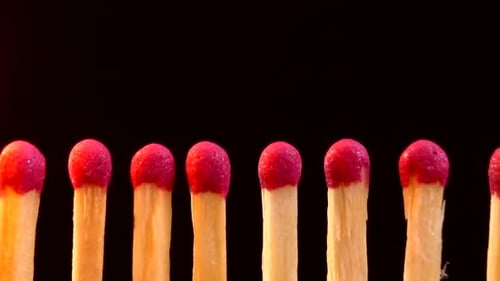 Matches Igniting in Row