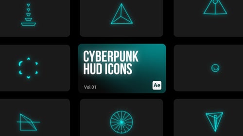 Cyberpunk HUD Icons 01 for After Effects