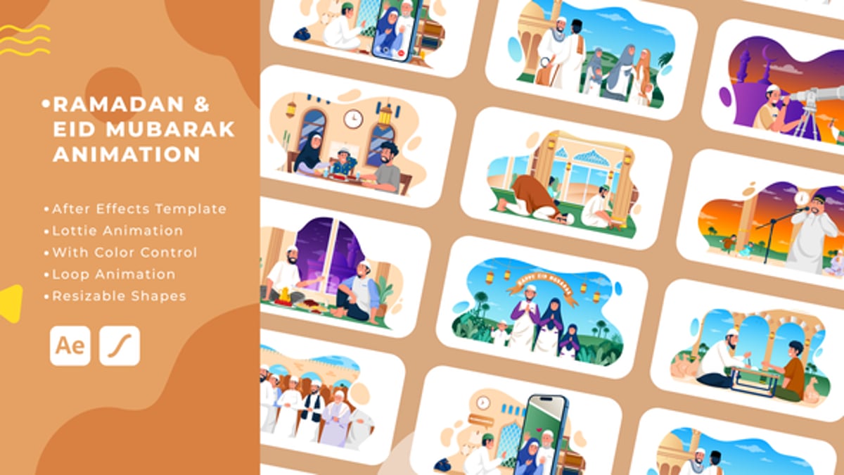Ramadan & Eid Mubarak Animation | After Effects, Elements ft. eid & eid ...