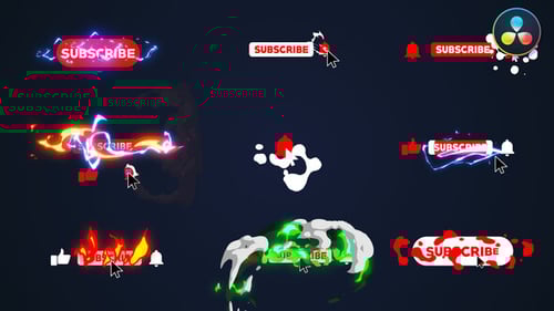 Animated YouTube Subscribe Button Pack with Dynamic Effects