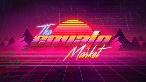 Retro 80s Synthwave Logo Reveal Opener