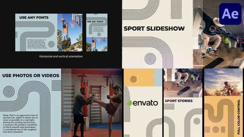 Modern Sport Slideshow with Dynamic Geometric Graphics