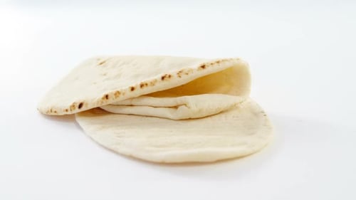 Stack of Pita Bread Close Up Shot