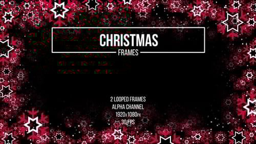 Christmas Snowflakes and Stars Looping Frame Border