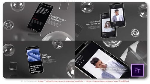 Sleek Digital Mobile App and Website Presentation