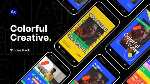 Dynamic Color Block Stories Pack for Social Media