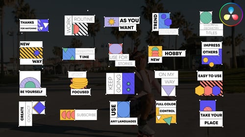 Colorful Geometry Titles for DaVinci Resolve