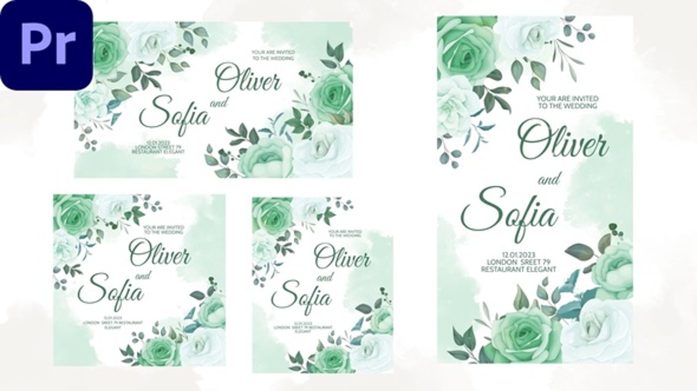 Wedding Invitation Intro 4 in 1 MOGRT, Openers ft. announcement ...