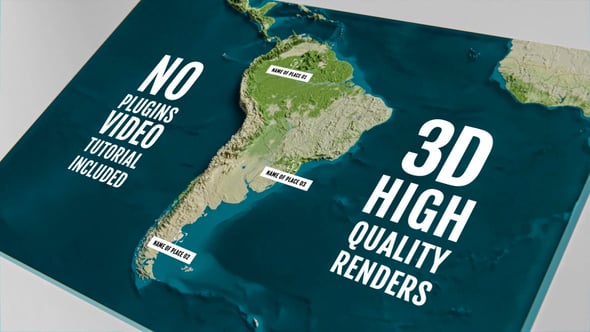 Animated 3D South America Physical Map Presentation, Elements ft. 3d ...