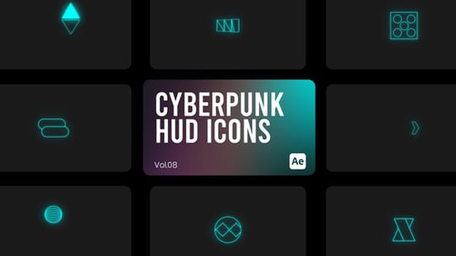 Cyberpunk HUD Icons 08 for After Effects