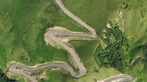 Winding Road Passing Through Mountain