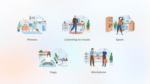 Sports and recreation - Flat concepts