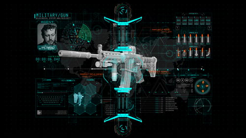 Military Grade Biometric Weapon System Analysis HUD
