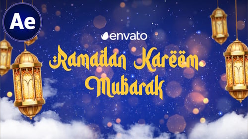 Elegant Golden Lanterns Ramadan Kareem Title Opener